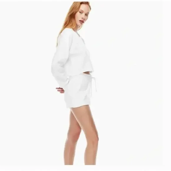 TNA Long Sleeve Cropped Sweatshirt White NWT